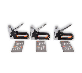 Discountershop 3 pieces Powerful Staple Gun with Staples | Robust Stapler | Orange & Black | Compact Design - 15.5cm x 2cm x 13.5cm Discountershop 3 pieces Powerful Staple Gun with Staples | Robust Stapler | Orange & Black | Compact Design - 15.5cm x 2cm x 13.5cm
