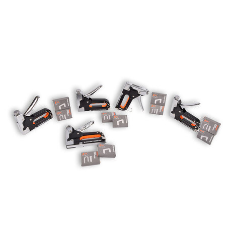 Discountershop 5 stuks Krachtig Nietpistool met Nietjes | Robuuste Nietmachine | Oranje & Zwart | Compact Design - 15.5 cm x 2 cm x 13.5 cm Discountershop 5 stuks Krachtig Nietpistool met Nietjes | Robuuste Nietmachine | Oranje & Zwart | Compact Design - 15.5 cm x 2 cm x 13.5 cm