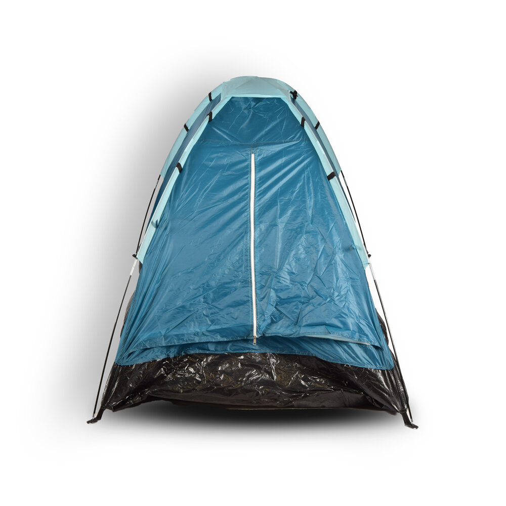 Discountershop Compact Blue Dome Tent for Camping - Inflatable Camping Tent for 2 Persons | Polyester | Lightweight and Portable