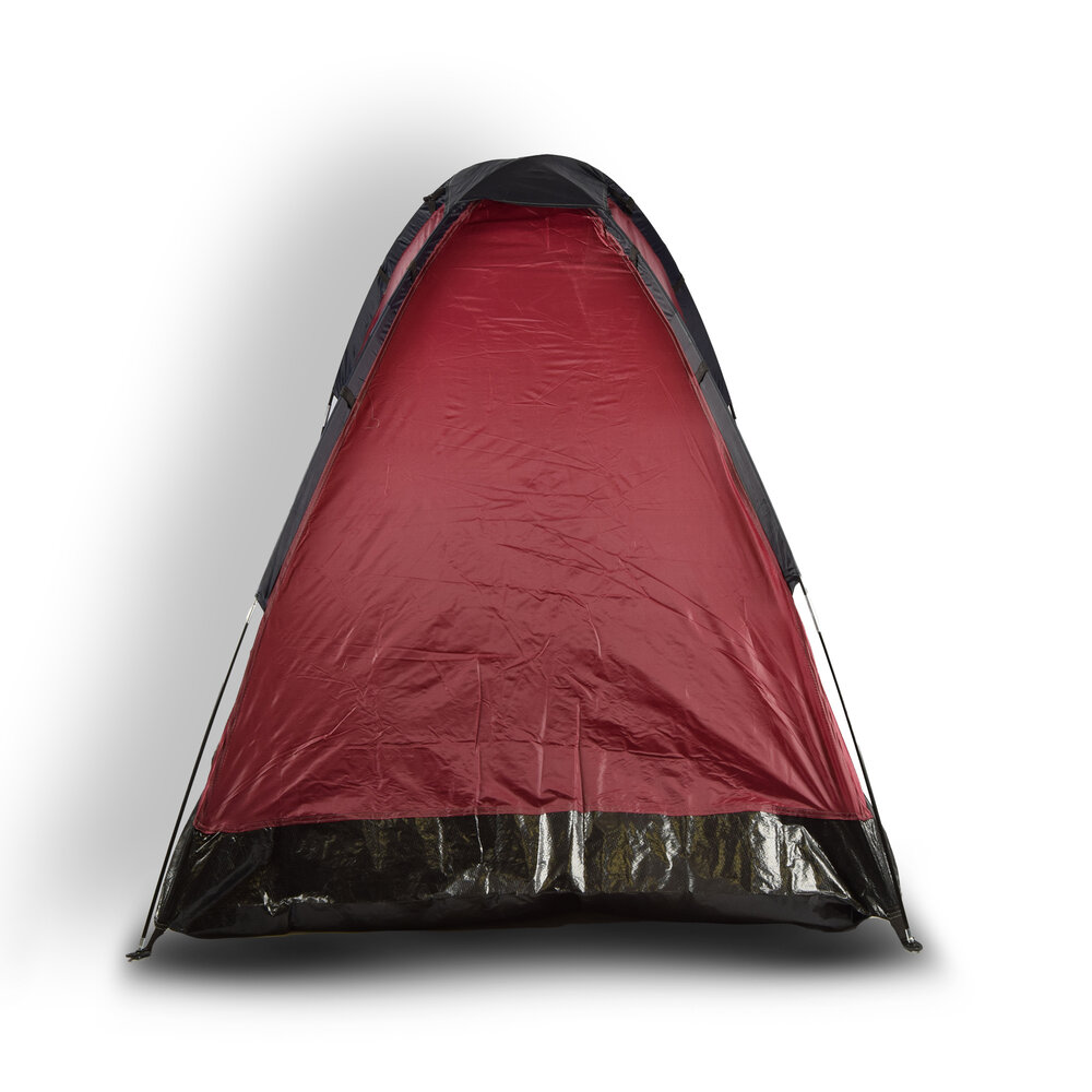 Discountershop Compact red Dome Tent for Camping - Inflatable Camping Tent for 2 Persons | Polyester | Lightweight and Portable