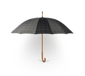 Discountershop Elegance & Functionality: Gray Storm Umbrella Diameter - 102cm - Wooden Handle, Lightweight Design