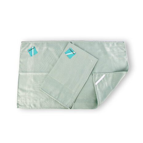 Discountershop 2 stuks - Glazendoek in Groen | Hoogwaardige Polierdoek en Poleerdoek - Glasdoek Spiegelau | 67cm x 41cm
