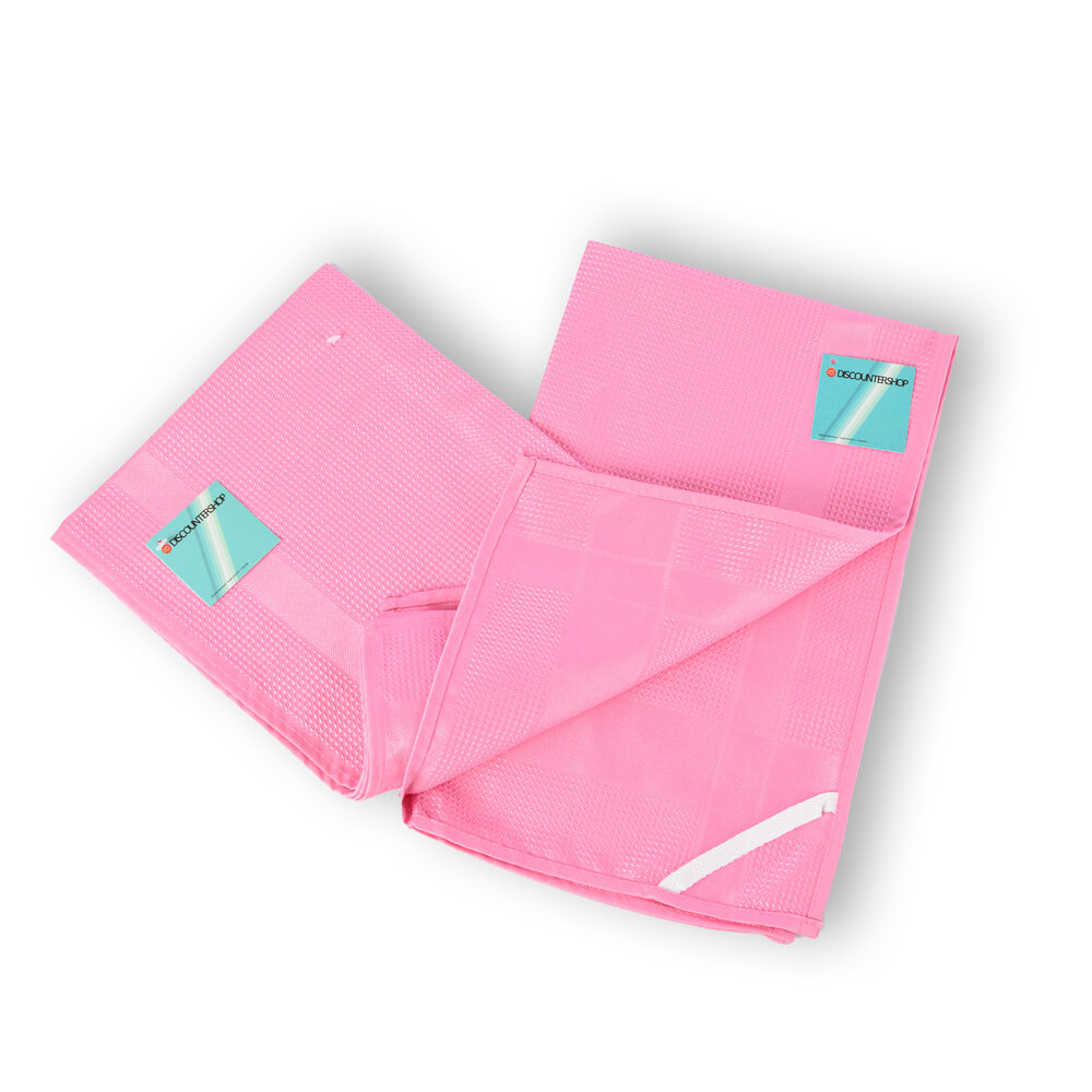 Discountershop 2 pieces - Glasses Cloth in Pink | High-quality Polishing Cloth and Polishing Cloth - Glass Cloth Spiegelau | 67cm x 41cm