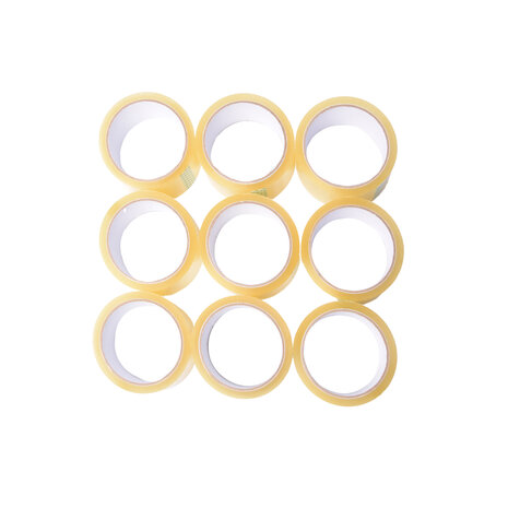 Discountershop 9x Geluidsarm Verpakkingstape - Transparante Plastic Tape - Verpakkingstape Rol - 50m x 4.8cm Discountershop 9x Geluidsarm Verpakkingstape - Transparante Plastic Tape - Verpakkingstape Rol - 50m x 4.8cm