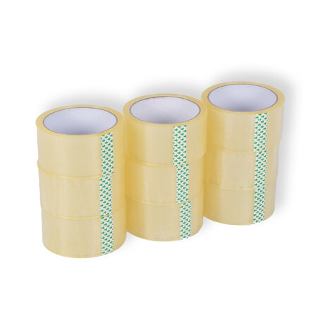 Discountershop 9x Geluidsarm Verpakkingstape - Transparante Plastic Tape - Verpakkingstape Rol - 50m x 4.8cm Discountershop 9x Geluidsarm Verpakkingstape - Transparante Plastic Tape - Verpakkingstape Rol - 50m x 4.8cm