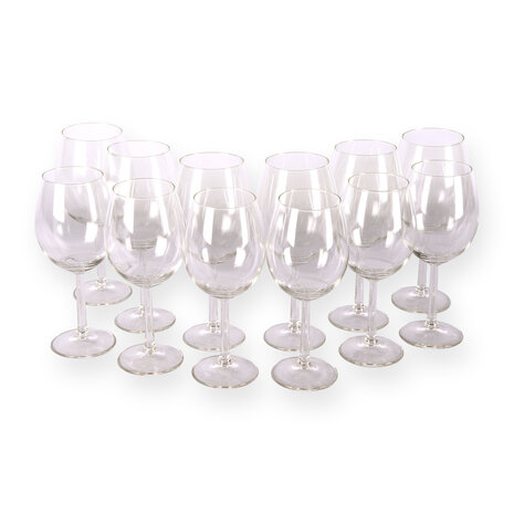 Discountershop Luxe Kristallen Wijnglazen Set van 12 met Transparant Glaswerk en 2350g Gewicht – 21cm hoog – 9.5 cm diameter Discountershop Luxe Kristallen Wijnglazen Set van 12 met Transparant Glaswerk en 2350g Gewicht – 21cm hoog – 9.5 cm diameter