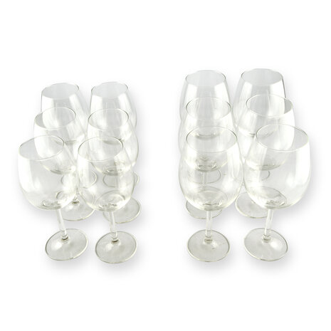 Discountershop Luxe Kristallen Wijnglazen Set van 12 met Transparant Glaswerk en 2350g Gewicht – 21cm hoog – 9.5 cm diameter Discountershop Luxe Kristallen Wijnglazen Set van 12 met Transparant Glaswerk en 2350g Gewicht – 21cm hoog – 9.5 cm diameter