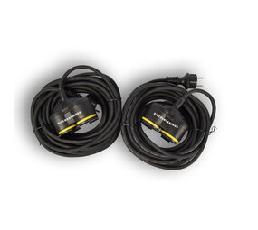 Discountershop 2x Extension cord Neoprene Rubber for outdoor - 10 meters - with 2 Plug connection - Cable - 3G1.5MM² - 1.5 cm thickness - 230 V Discountershop 2x Extension cord Neoprene Rubber for outdoor - 10 meters - with 2 Plug connection - Cable - 3G1.5MM² - 1.5 cm thickness - 230 V