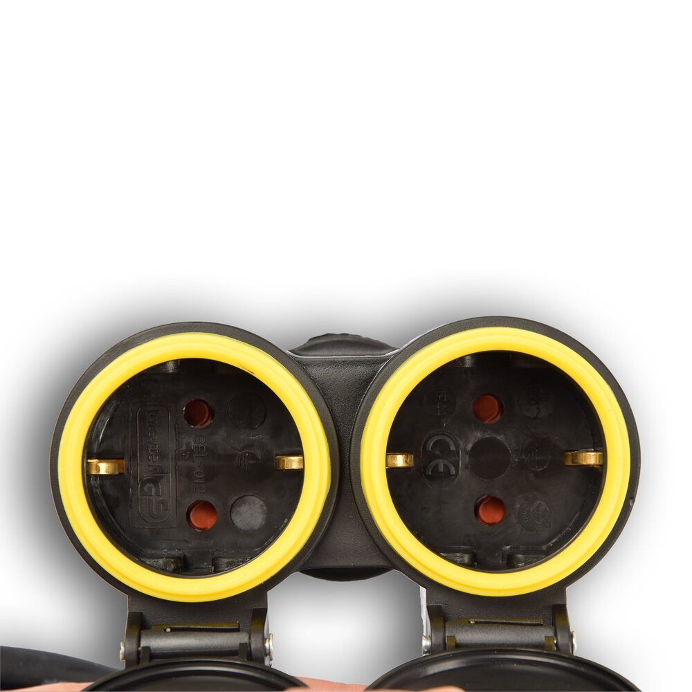 Discountershop 2x Verlengsnoer Neopreen Rubber voor buiten - 10 meter - met 2 Stekkeraansluiting  - Cable - 3G1.5MM²  - 1,5 cm dikte - 230 V Discountershop 2x Verlengsnoer Neopreen Rubber voor buiten - 10 meter - met 2 Stekkeraansluiting  - Cable - 3G1.5MM²  - 1,5 cm dikte - 230 V