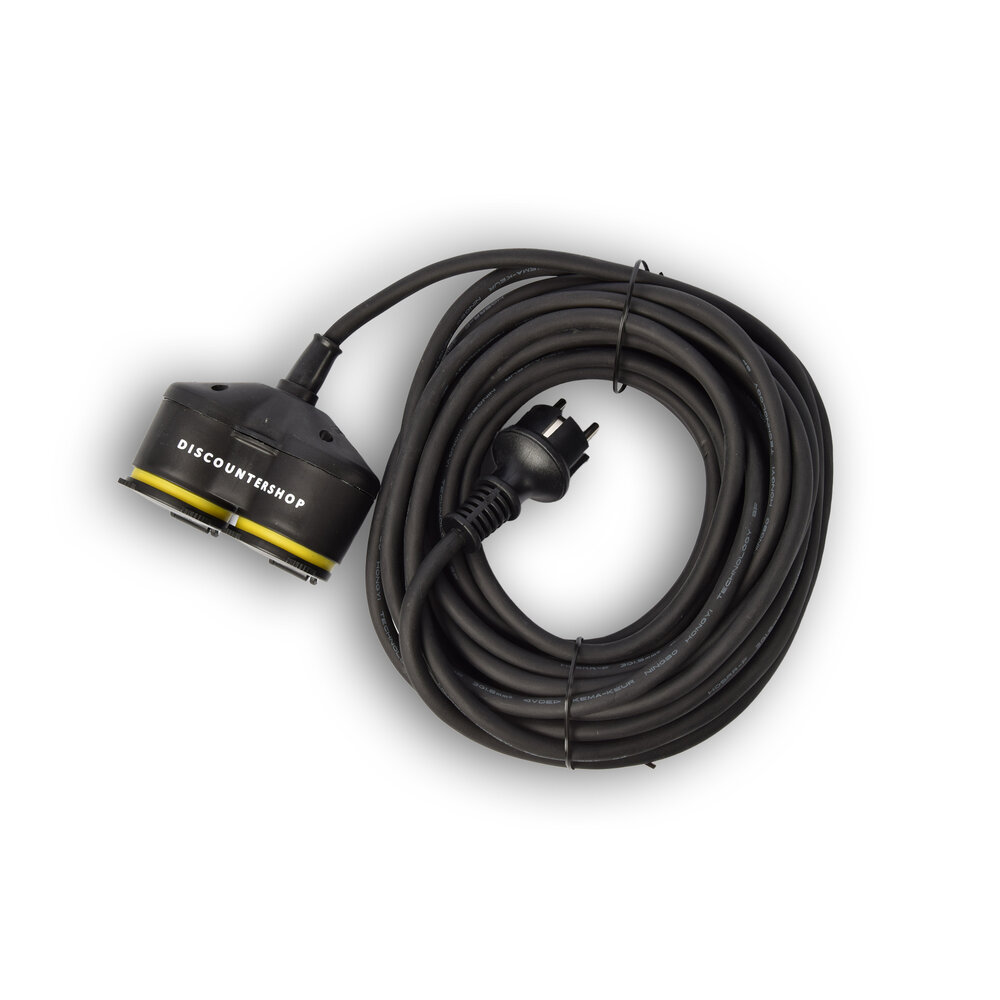 Discountershop 1x Extension cord Neoprene Rubber for outdoor - 10 meters - with 2 Plug connection - Cable - 3G1.5MM² - 1.5 cm thickness - 230 V Discountershop 1x Extension cord Neoprene Rubber for outdoor - 10 meters - with 2 Plug connection - Cable - 3G1.5MM² - 1.5 cm thickness - 230 V