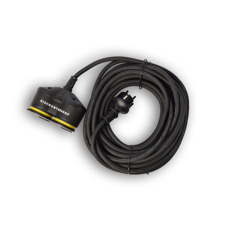 Discountershop 1x Extension cord Neoprene Rubber for outdoor - 10 meters - with 2 Plug connection - Cable - 3G1.5MM² - 1.5 cm thickness - 230 V Discountershop 1x Extension cord Neoprene Rubber for outdoor - 10 meters - with 2 Plug connection - Cable - 3G1.5MM² - 1.5 cm thickness - 230 V