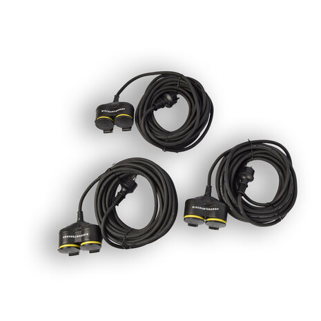 Discountershop 3x Verlengsnoer Neopreen Rubber voor buiten - 10 meter - met 2 Plug connection - Cable - 3G1.5MM² - 1,5 cm dikte - 230 V Discountershop 3x Verlengsnoer Neopreen Rubber voor buiten - 10 meter - met 2 Plug connection - Cable - 3G1.5MM² - 1,5 cm dikte - 230 V