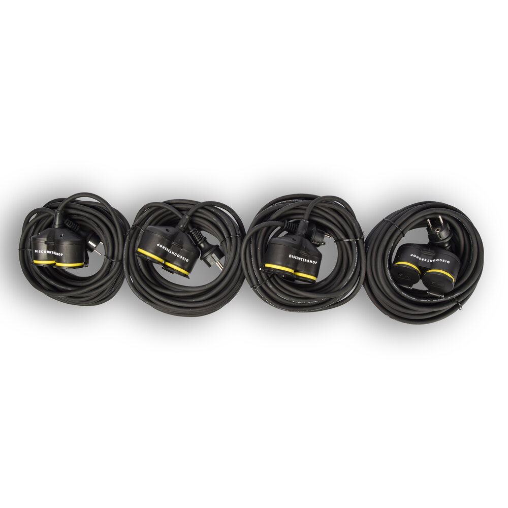 Discountershop 4x Verlengsnoer Neopreen Rubber voor buiten - 10 meter - met 2 Plug connection - Cable - 3G1.5MM² - 1,5 cm dikte - 230 V Discountershop 4x Verlengsnoer Neopreen Rubber voor buiten - 10 meter - met 2 Plug connection - Cable - 3G1.5MM² - 1,5 cm dikte - 230 V