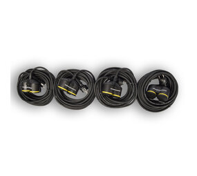 Discountershop 4x Verlengsnoer Neopreen Rubber voor buiten - 10 meter - met 2 Plug connection - Cable - 3G1.5MM²  - 1,5 cm dikte - 230 V Discountershop 4x Verlengsnoer Neopreen Rubber voor buiten - 10 meter - met 2 Plug connection - Cable - 3G1.5MM²  - 1,5 cm dikte - 230 V