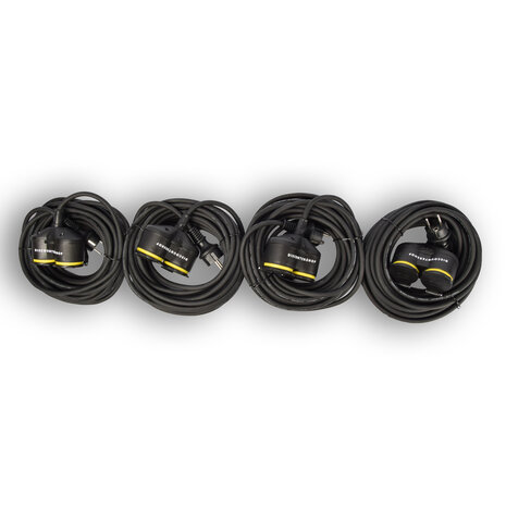 Discountershop 4x Extension cord Neoprene Rubber for outdoor - 10 meters - with 2 Plug connection - Cable - 3G1.5MM² - 1.5 cm thickness - 230 V Discountershop 4x Extension cord Neoprene Rubber for outdoor - 10 meters - with 2 Plug connection - Cable - 3G1.5MM² - 1.5 cm thickness - 230 V