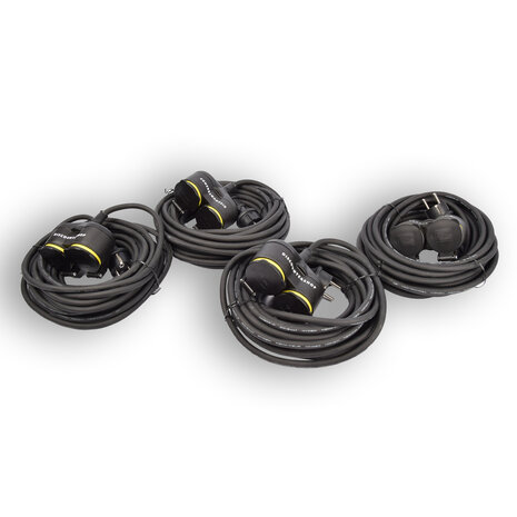 Discountershop 4x Verlengsnoer Neopreen Rubber voor buiten - 10 meter - met 2 Plug connection - Cable - 3G1.5MM² - 1,5 cm dikte - 230 V Discountershop 4x Verlengsnoer Neopreen Rubber voor buiten - 10 meter - met 2 Plug connection - Cable - 3G1.5MM² - 1,5 cm dikte - 230 V