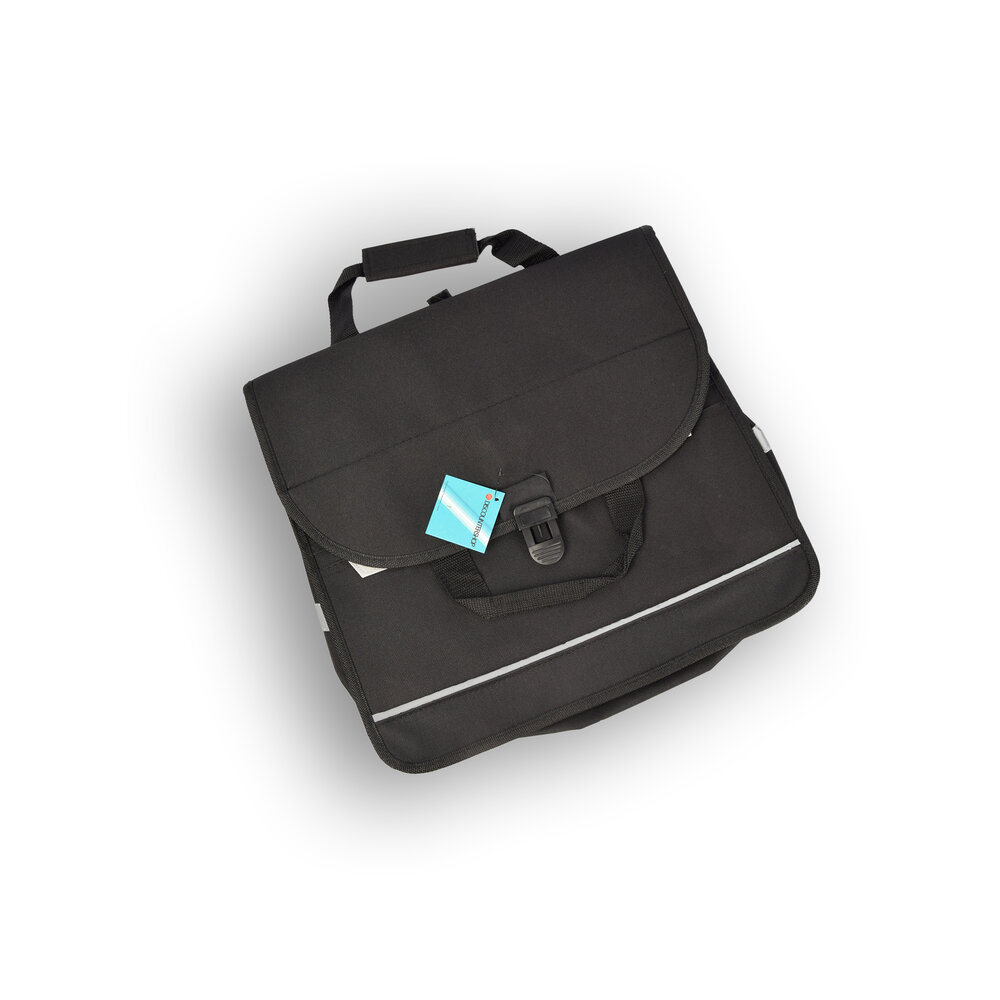 Discountershop 1x Waterdichte Enkele Fietstas: Zwarte met Click Sluiting en Ritsvak, Eenvoudige Montage, 17L Capaciteit, 1580G Gewicht