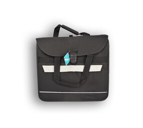 Discountershop 1x Waterdichte Enkele Fietstas: Zwarte met Click Sluiting en Ritsvak, Eenvoudige Montage, 17L Capaciteit, 1580G Gewicht