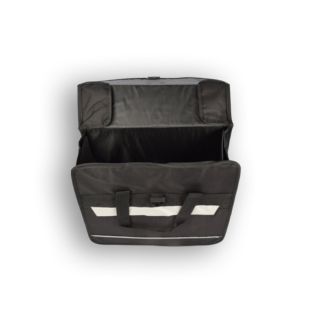 Discountershop 1x Waterdichte Enkele Fietstas: Zwarte met Click Sluiting en Ritsvak, Eenvoudige Montage, 17L Capaciteit, 1580G Gewicht