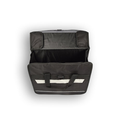 Discountershop 1x Waterdichte Enkele Fietstas: Zwarte met Click Sluiting en Ritsvak, Eenvoudige Montage, 17L Capaciteit, 1580G Gewicht