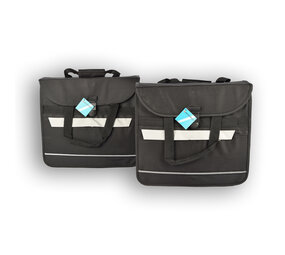 Discountershop 2x Waterproof Single Bicycle Bag: Black with Click Closure and Zipper Pocket, Easy Assembly, 17L Capacity, 1580G Weight Discountershop 2x Waterproof Single Bicycle Bag: Black with Click Closure and Zipper Pocket, Easy Assembly, 17L Capacity, 1580G Weight
