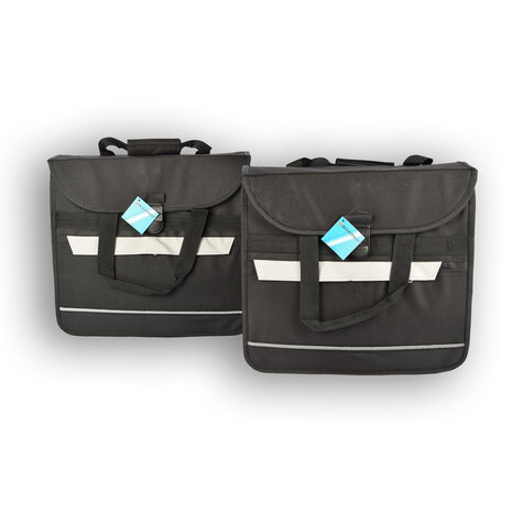 Discountershop 2x Waterdichte Enkele Fietstas: Zwarte met Click Sluiting en Ritsvak, Eenvoudige Montage, 17L Capaciteit, 1580G Gewicht