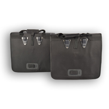 Discountershop 2x Waterdichte Enkele Fietstas: Zwarte met Click Sluiting en Ritsvak, Eenvoudige Montage, 17L Capaciteit, 1580G Gewicht