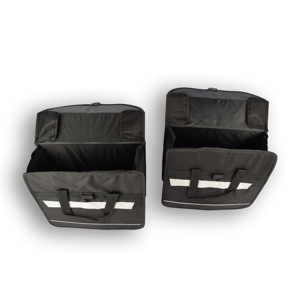 Discountershop 2x Waterdichte Enkele Fietstas: Zwarte met Click Sluiting en Ritsvak, Eenvoudige Montage, 17L Capaciteit, 1580G Gewicht