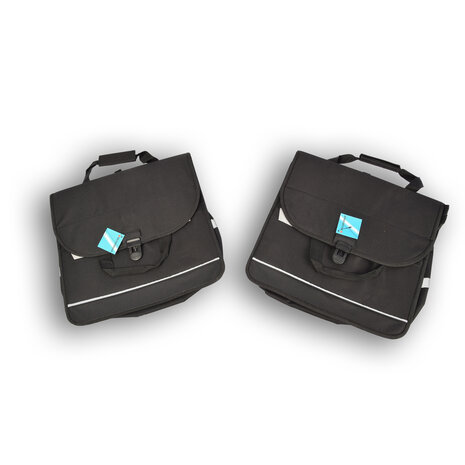 Discountershop 2x Waterdichte Enkele Fietstas: Zwarte met Click Sluiting en Ritsvak, Eenvoudige Montage, 17L Capaciteit, 1580G Gewicht