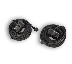 Discountershop Robust Rubber Extension Cable with 2 sockets - IP44/H05RR-F3G/1.5mm2 Neoprene 20m - Cable length - water resistant - 230V Discountershop Robust Rubber Extension Cable with 2 sockets - IP44/H05RR-F3G/1.5mm2 Neoprene 20m - Cable length - water resistant - 230V
