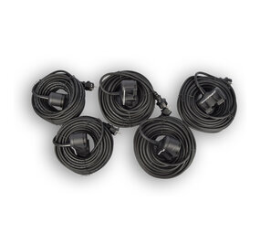 Discountershop 5x Robust Rubber Extension Cable with 2 sockets – cable - 3G1.5MM² - Black - Max 3500 Watt, 20m Cable length - IP44 - water resistant - 230V Discountershop 5x Robust Rubber Extension Cable with 2 sockets – cable - 3G1.5MM² - Black - Max 3500 Watt, 20m Cable length - IP44 - water resistant - 230V