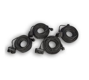 Discountershop 4x Robust Rubber Extension Cable with 2 sockets – cable - 3G1.5MM² - Black - Max 3500 Watt, 20m Cable length - IP44 - water resistant - 230V Discountershop 4x Robust Rubber Extension Cable with 2 sockets – cable - 3G1.5MM² - Black - Max 3500 Watt, 20m Cable length - IP44 - water resistant - 230V