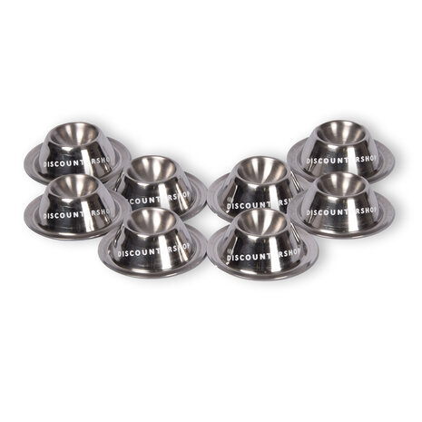Stijlvolle RVS 2x Pasen  Eierdopjes Set van 8 - Luxe Rondvormige Eierhouders in Zilver, 8.5 cm diameter, 3.5 cm hoog, 300gm Stijlvolle RVS 2x Pasen  Eierdopjes Set van 8 - Luxe Rondvormige Eierhouders in Zilver, 8.5 cm diameter, 3.5 cm hoog, 300gm