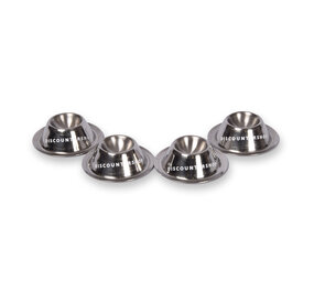 Stijlvolle RVS 1x Pasen Eierdopjes Set van 4 - Luxe Rondvormige Eierhouders in Zilver, 8.5 cm diameter, 3.5 cm hoog, 150gm Stijlvolle RVS 1x Pasen Eierdopjes Set van 4 - Luxe Rondvormige Eierhouders in Zilver, 8.5 cm diameter, 3.5 cm hoog, 150gm
