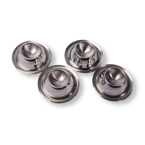 Stijlvolle RVS 1x Pasen Eierdopjes Set van 4 - Luxe Rondvormige Eierhouders in Zilver, 8.5 cm diameter, 3.5 cm hoog, 150gm Stijlvolle RVS 1x Pasen Eierdopjes Set van 4 - Luxe Rondvormige Eierhouders in Zilver, 8.5 cm diameter, 3.5 cm hoog, 150gm