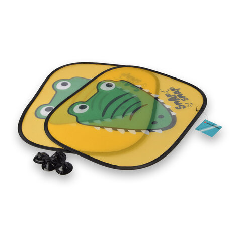 Discountershop Lichtgewicht Polyester Zonneschermen voor Auto's, 2ST Crocodile Zijruiten Zonwering, Groen/Geel/Wit, 44cm x 38cm, 70g Discountershop Lichtgewicht Polyester Zonneschermen voor Auto's, 2ST Crocodile Zijruiten Zonwering, Groen/Geel/Wit, 44cm x 38cm, 70g