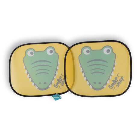 Discountershop Lichtgewicht Polyester Zonneschermen voor Auto's, 2ST Crocodile Zijruiten Zonwering, Groen/Geel/Wit, 44cm x 38cm, 70g Discountershop Lichtgewicht Polyester Zonneschermen voor Auto's, 2ST Crocodile Zijruiten Zonwering, Groen/Geel/Wit, 44cm x 38cm, 70g