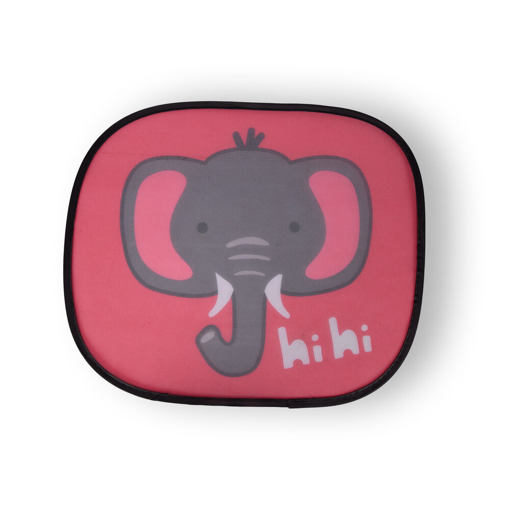 Discountershop Stijlvolle Zonwering op Maat voor Auto - 2 Zonneschermen in Rood, Grijs, Roze & Wit - Lichtgewicht Polyester - 44x38cm