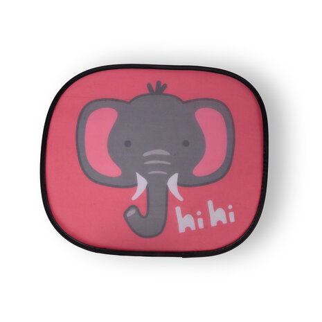 Discountershop Stijlvolle Zonwering op Maat voor Auto - 2 Zonneschermen in Rood, Grijs, Roze & Wit - Lichtgewicht Polyester - 44x38cm