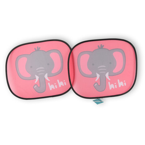 Discountershop Stijlvolle Zonwering op Maat voor Auto - 2 Zonneschermen in Rood, Grijs, Roze & Wit - Lichtgewicht Polyester - 44x38cm