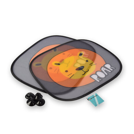 Discountershop Stijlvolle Zonwering op Maat voor Auto - 2 Zonneschermen in Grijs, Geel & Wit - Lichtgewicht Polyester - 44x38cm Discountershop Stijlvolle Zonwering op Maat voor Auto - 2 Zonneschermen in Grijs, Geel & Wit - Lichtgewicht Polyester - 44x38cm