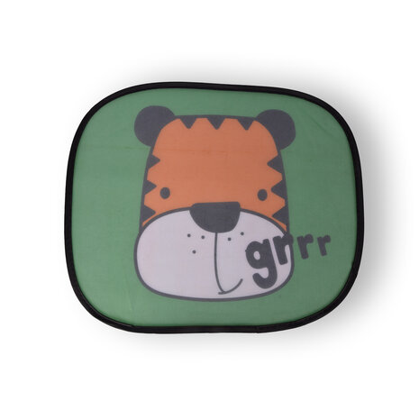 Discountershop High-quality Custom Sun Protection | Sunshades | Car accessories | Side windows | Polyester | Green/Orange/White | 70g | 44cm length | 38cm width | With tiger motif Discountershop High-quality Custom Sun Protection | Sunshades | Car accessories | Side windows | Polyester | Green/Orange/White | 70g | 44cm length | 38cm width | With tiger motif