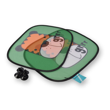 Discountershop Hoogwaardige Zonwering op Maat | Zonneschermen | Autoaccessoires | Zijruiten | Polyester | Groen/Oranje/Wit | 70g | 44cm lengte | 38cm breedte | Met tijgermotief Discountershop Hoogwaardige Zonwering op Maat | Zonneschermen | Autoaccessoires | Zijruiten | Polyester | Groen/Oranje/Wit | 70g | 44cm lengte | 38cm breedte | Met tijgermotief