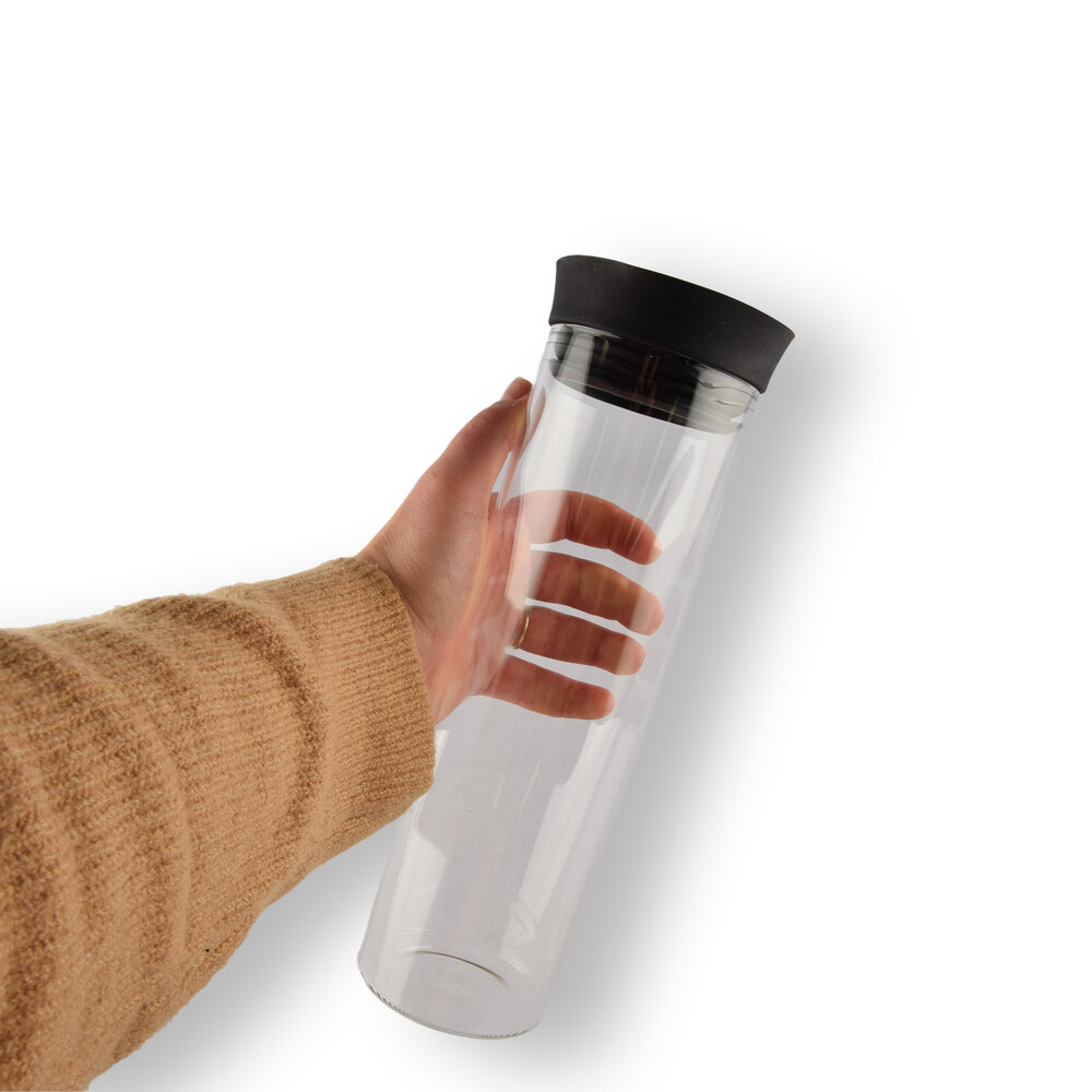 Discountershop 1x Stylish Transparent Borosilicat Glass Jug | Pour jug, Carafe, Pour jug - Contents 1 Liter Length 27 cm – diameter 8cm Discountershop 1x Stylish Transparent Borosilicat Glass Jug | Pour jug, Carafe, Pour jug - Contents 1 Liter Length 27 cm – diameter 8cm