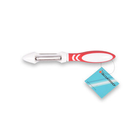 Merkloos Stylish Peeler and Fruit Cutter Set - Plastic and Stainless Steel Kitchen Utensils - 19.5cm x 3cm x 19.5cm Merkloos Stylish Peeler and Fruit Cutter Set - Plastic and Stainless Steel Kitchen Utensils - 19.5cm x 3cm x 19.5cm