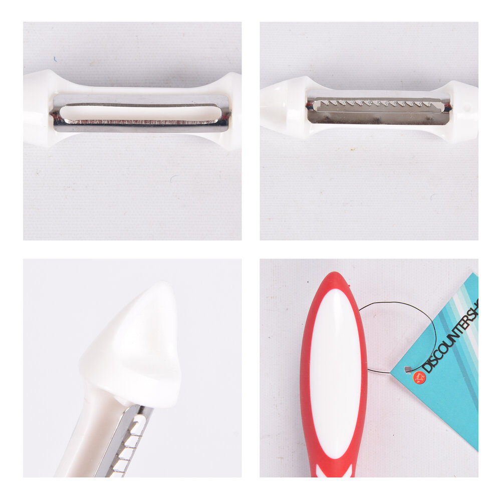 Merkloos Stylish Peeler and Fruit Cutter Set - Plastic and Stainless Steel Kitchen Utensils - 19.5cm x 3cm x 19.5cm Merkloos Stylish Peeler and Fruit Cutter Set - Plastic and Stainless Steel Kitchen Utensils - 19.5cm x 3cm x 19.5cm