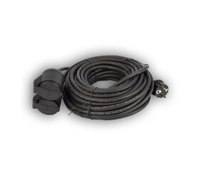 Discountershop Verlengsnoer met 2 stopcontacten 20 meter - verlengkabel met 2 Schuko stopcontacten, dubbele verlenging,2 geaarde contactbus,rubberen kabel voor buiten, IP44, H05RR-F3G 1,5 mm2 Neopreen. Rubber voor buiten. 20 meter , met twee stekker aansluitingen. Discountershop Verlengsnoer met 2 stopcontacten 20 meter - verlengkabel met 2 Schuko stopcontacten, dubbele verlenging,2 geaarde contactbus,rubberen kabel voor buiten, IP44, H05RR-F3G 1,5 mm2 Neopreen. Rubber voor buiten. 20 meter , met twee stekker aansluitingen.