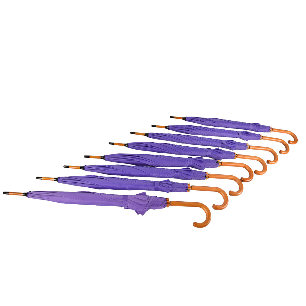 Discountershop 8x Stable Automatic Umbrella - Purple - Wooden Stick and Handle - Material: Polyester and Aluminum - 89x98cm Discountershop 8x Stable Automatic Umbrella - Purple - Wooden Stick and Handle - Material: Polyester and Aluminum - 89x98cm