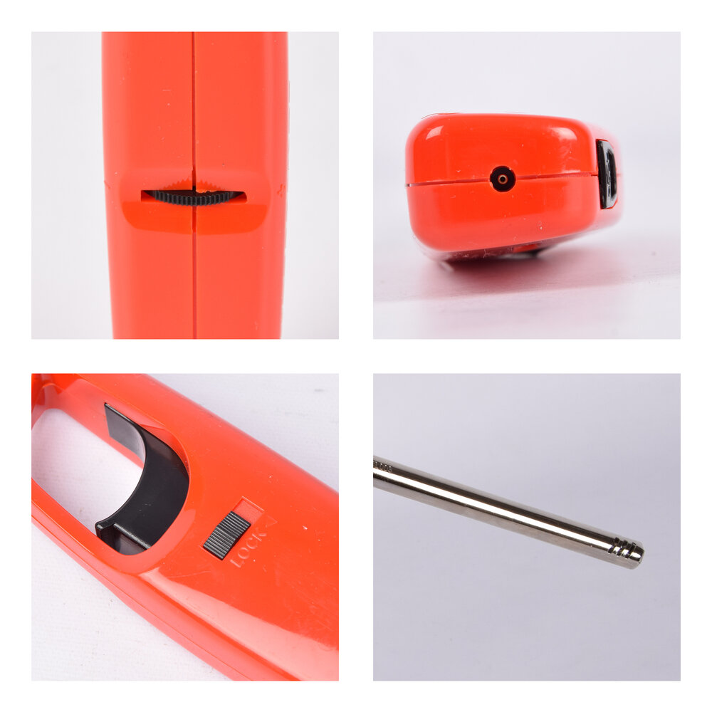 Discountershop Long BBQ Lighter 28cm Refillable – Red – Gas Lighter for Barbecue & Outdoor Use