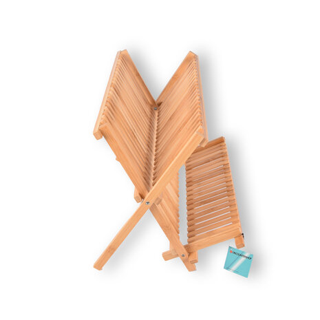 Discountershop Stijlvol Afdruiprekje voor een Georganiseerde Keuken | Opklapbaar - Licht Bruin - Bamboo | 42cm x 26cm x 31cm